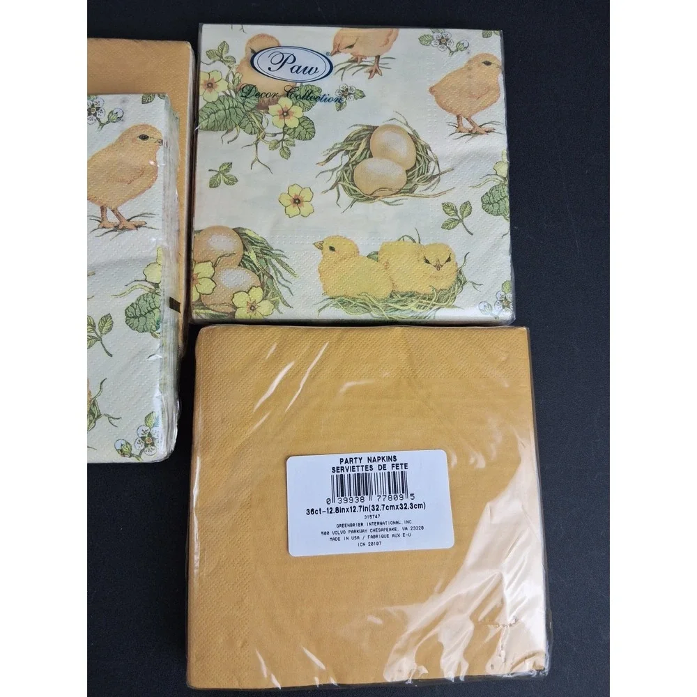 Baby Chicks Paper Luncheon Napkins 12X12 Lot of 4 Packs Easter‎ Decoupage Craft
